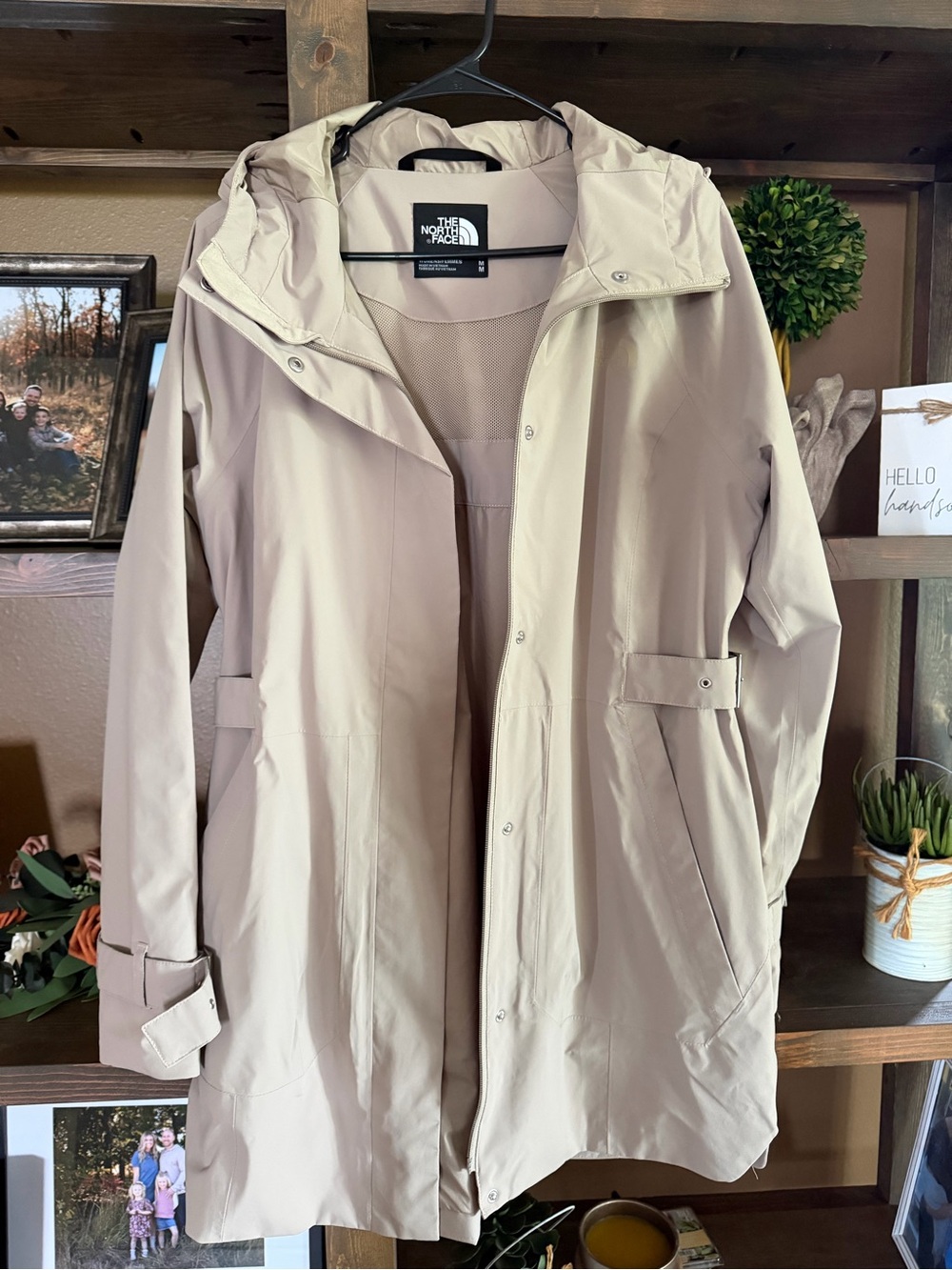The North Face Women's Light Beige Hooded Trench Coat